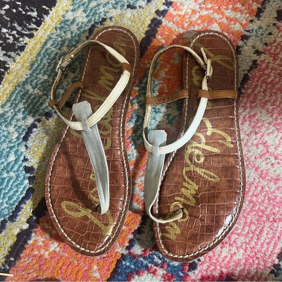 Sam Edelman Stylish Brown and Cream Sandals size 7.5 - Picture 1 of 4